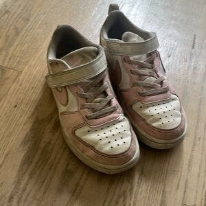 Nike pink and white sneakers. Youth Size 1